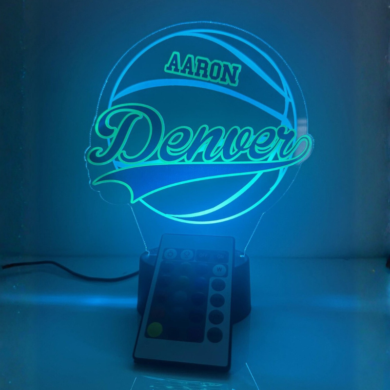 Denver Basketball Player Fan Sports Themed Ball Team Lamp