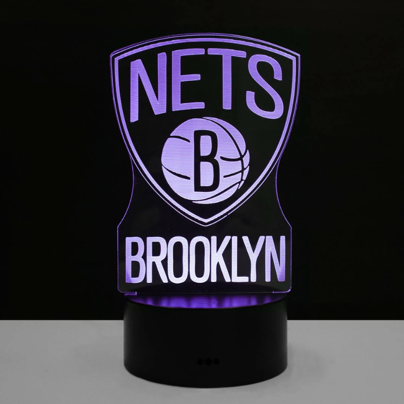 Brooklyn Nets Logo Durant Irving Harden Collectible Home Decor Light Lamp