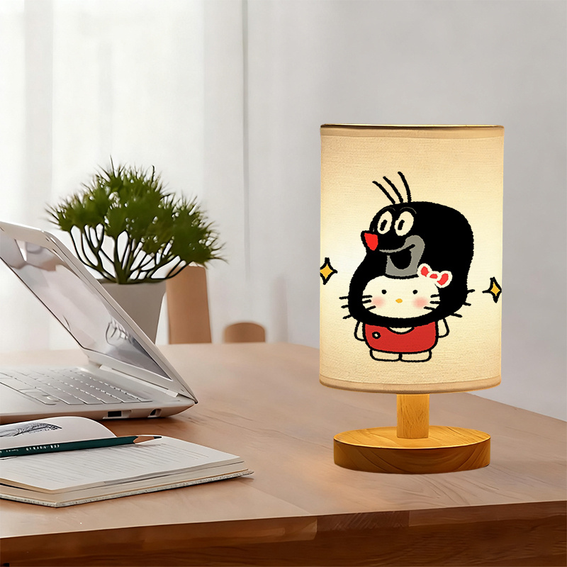 USB-Powered Table Lamp with Cute Characters - Bedside Lamp for Room