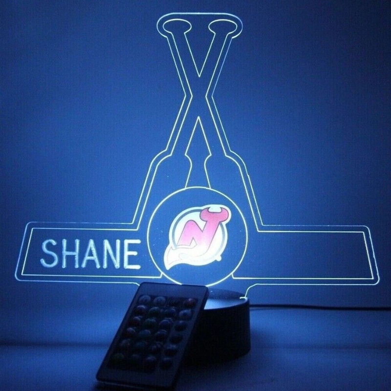 New Jersey Devils NHL Hockey Sports Light Up Lamp