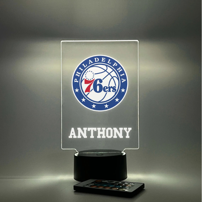 Philadelphia 76ers Night Light Up LED Table Desk Lamp 