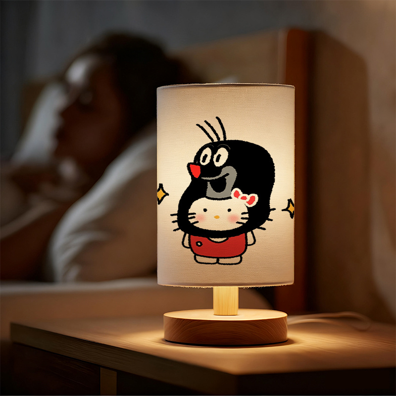 USB-Powered Table Lamp with Cute Characters - Bedside Lamp for Room