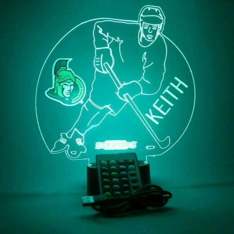 Personalized Ottawa Senators NHL Hockey Player Sports Fan Light Up Lamp