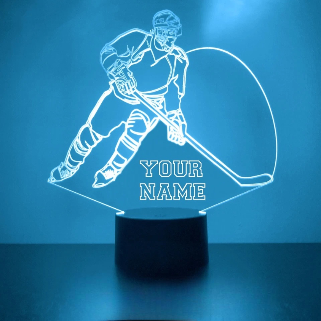 Edmonton Oilers Personalized Hockey Player Acrylic LED Lamp