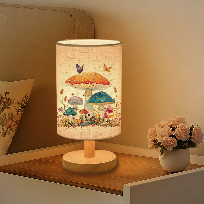 A Modern USB Powered Linen Table Lamp With Creative Patterns