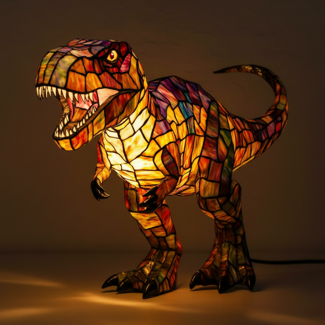 Dinosaur Stained Glass Table Lamp