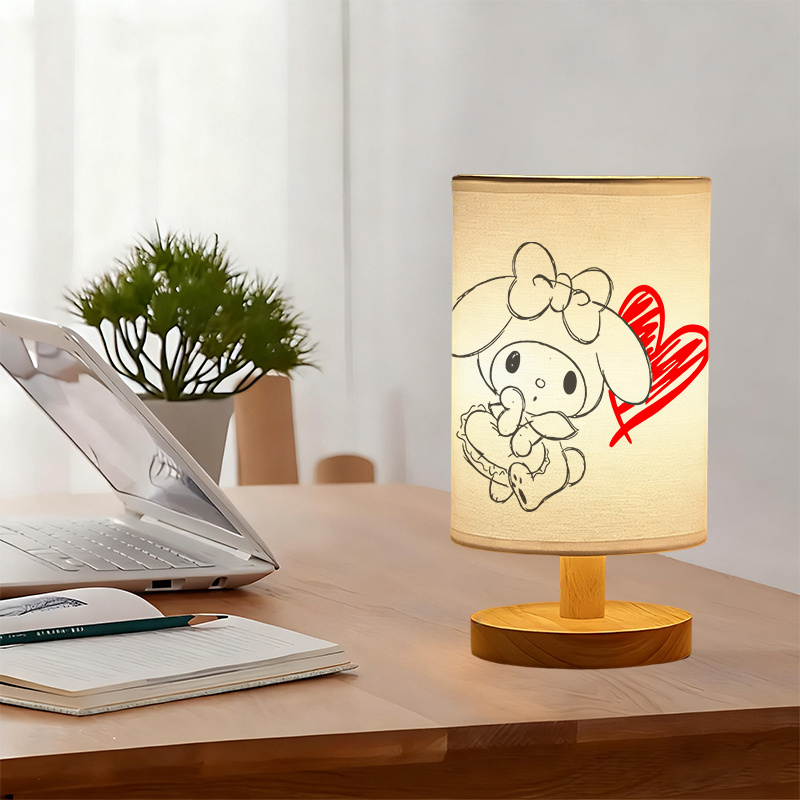 A Modern USB-powered Linen Table Lamp Featuring Creative Patterns