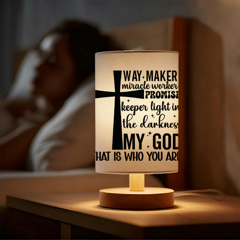 Modern USB-powered Linen Lamp Exquisite Patterns Excellent Gift 