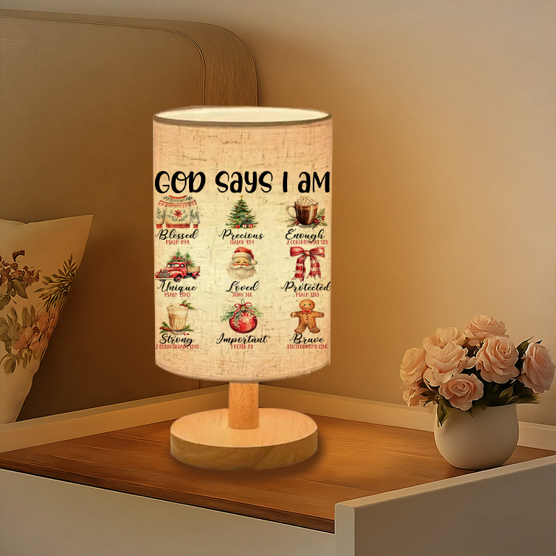 Christmas Themed USB Powered Linen Lamp