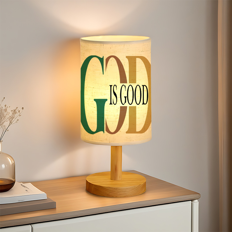 God Is Good Linen Table Lamp
