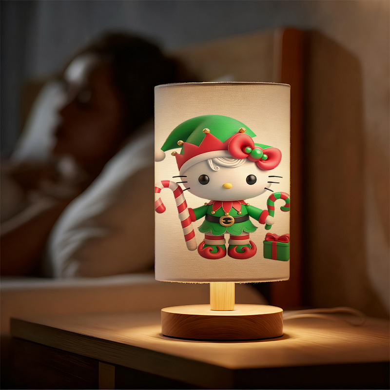 Modern Sanrio USB-powered linen lamp with a creative design, featuring Sanrio patterns