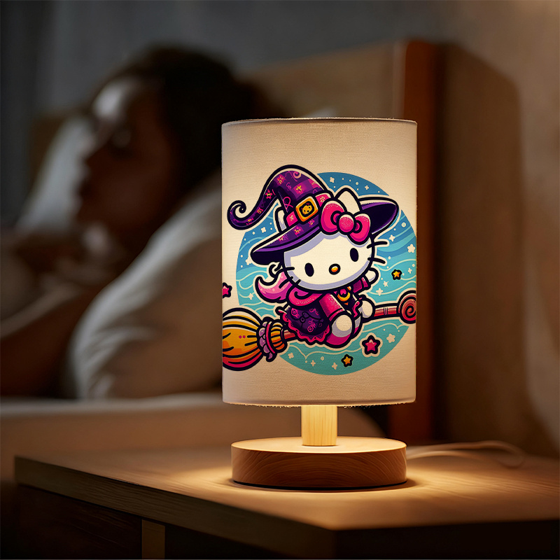 A modern USB-powered linen lamp with a creative design with patterns