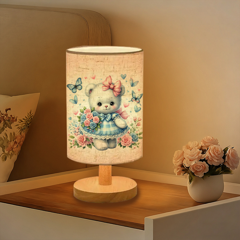 A modern USB-powered linen lamp with a unique design and exquisite pattern