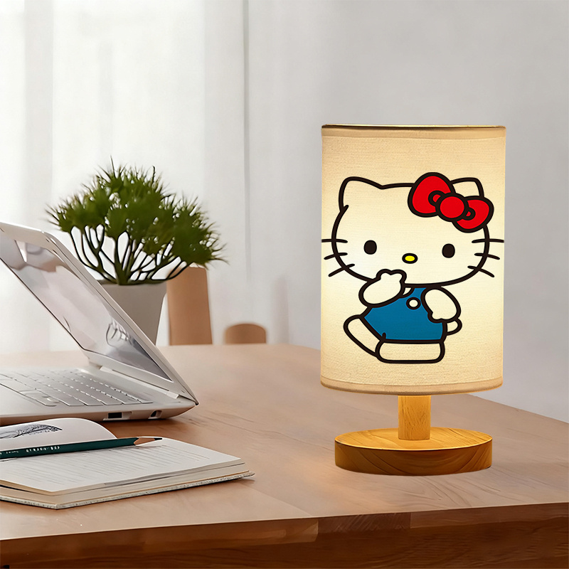 modern Sanrio USB-powered linen lamp with a creative design bedside decoration