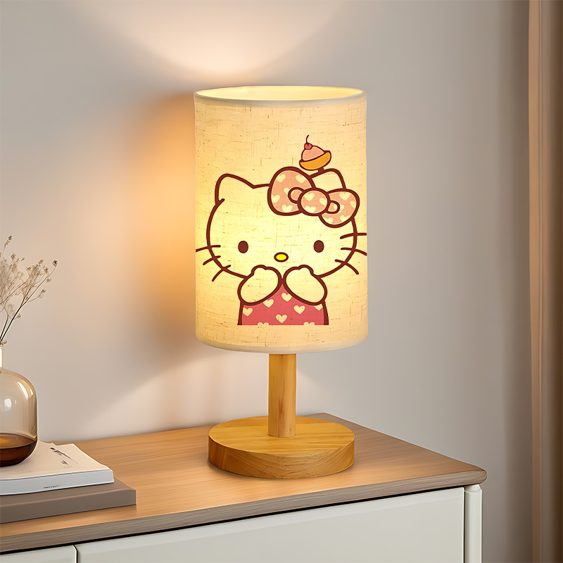 Modern USB Powered Sanrio Linen Table Lamp 