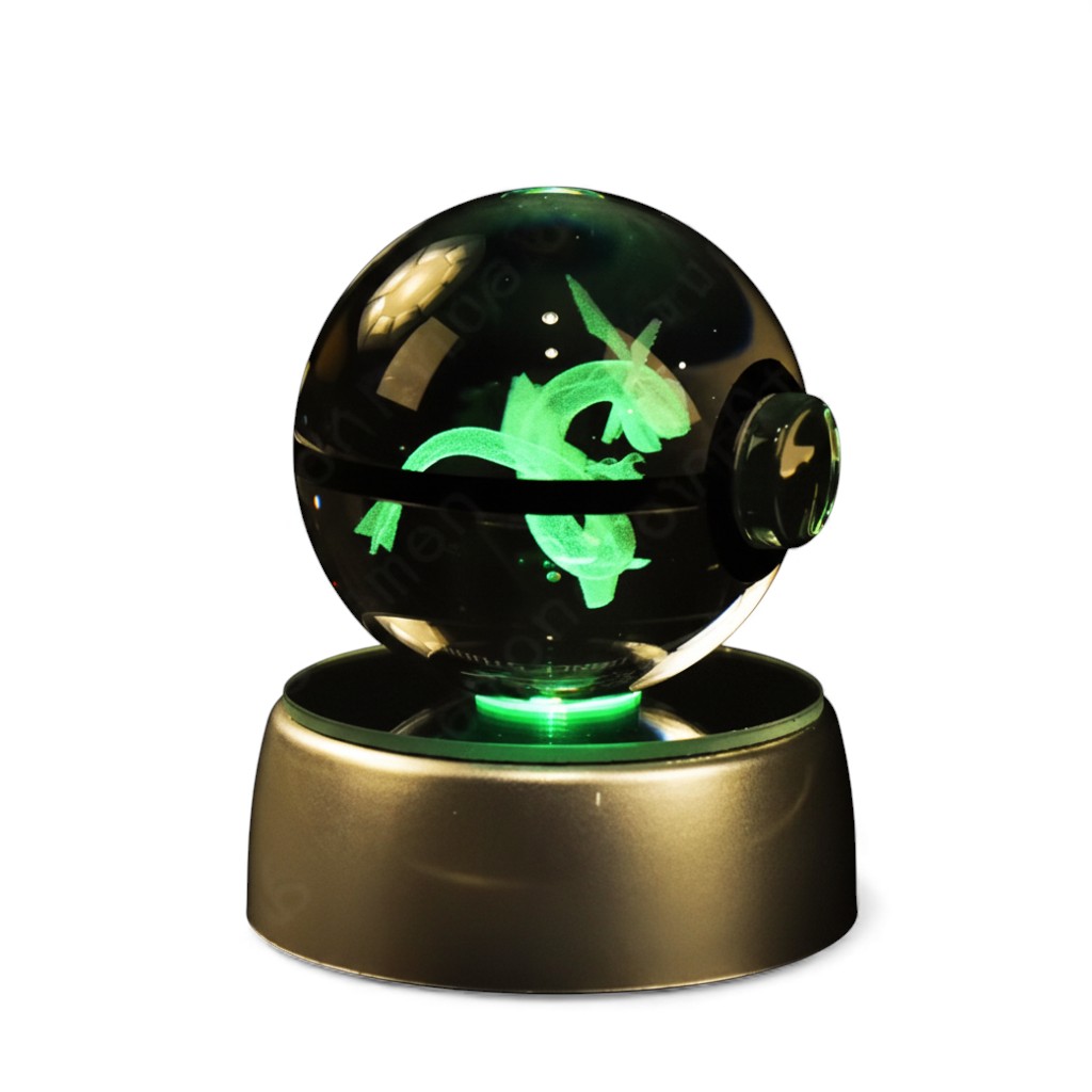 Pokemon Crystal Ball 3D Pikachu Mewtwo Mew Gengar Night Light Lamp 