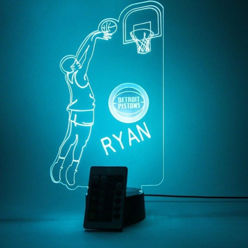 Detroit Pistons NBA Basketball Player Sports Light Up Lamp