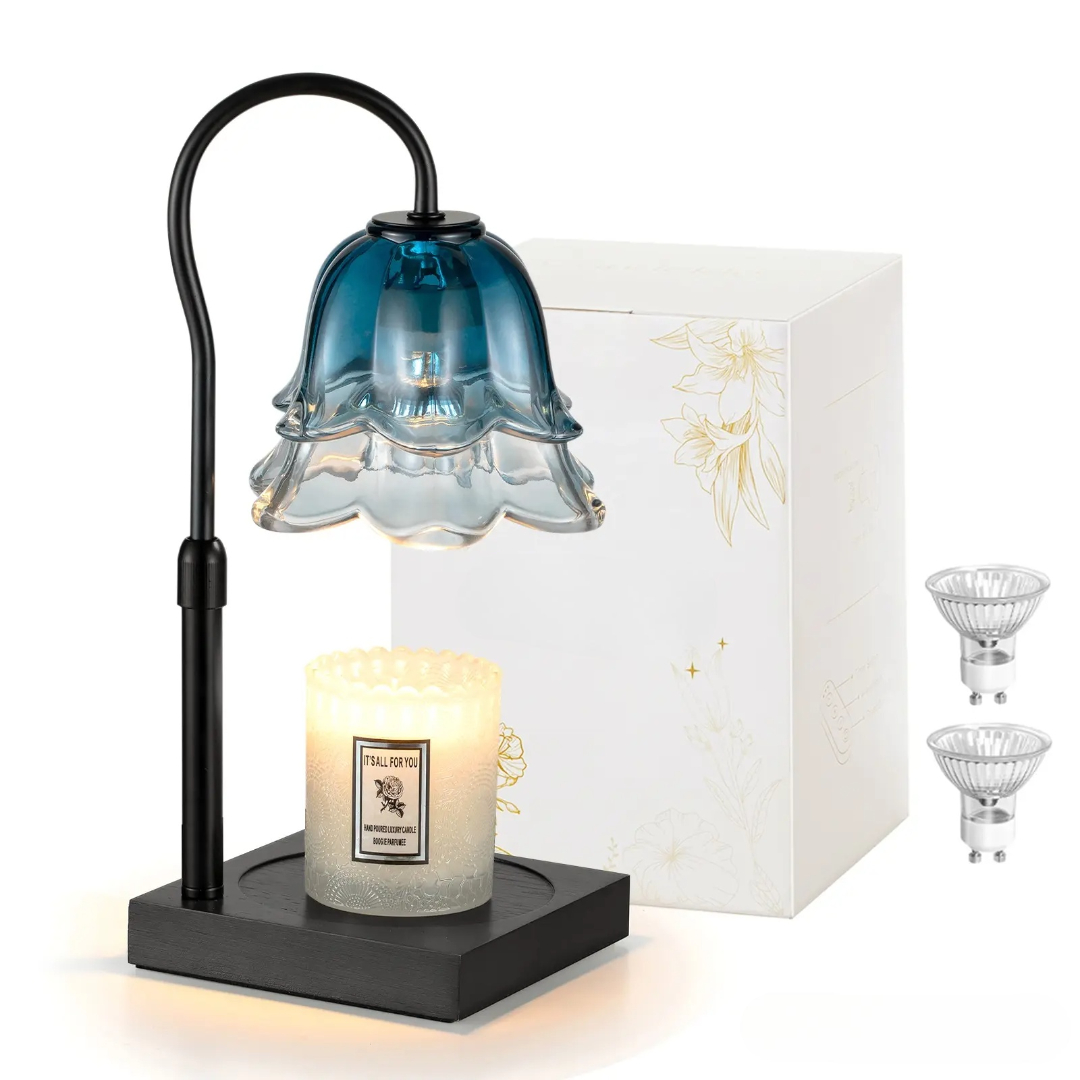 Floral Glass Candle Warmer Lamp
