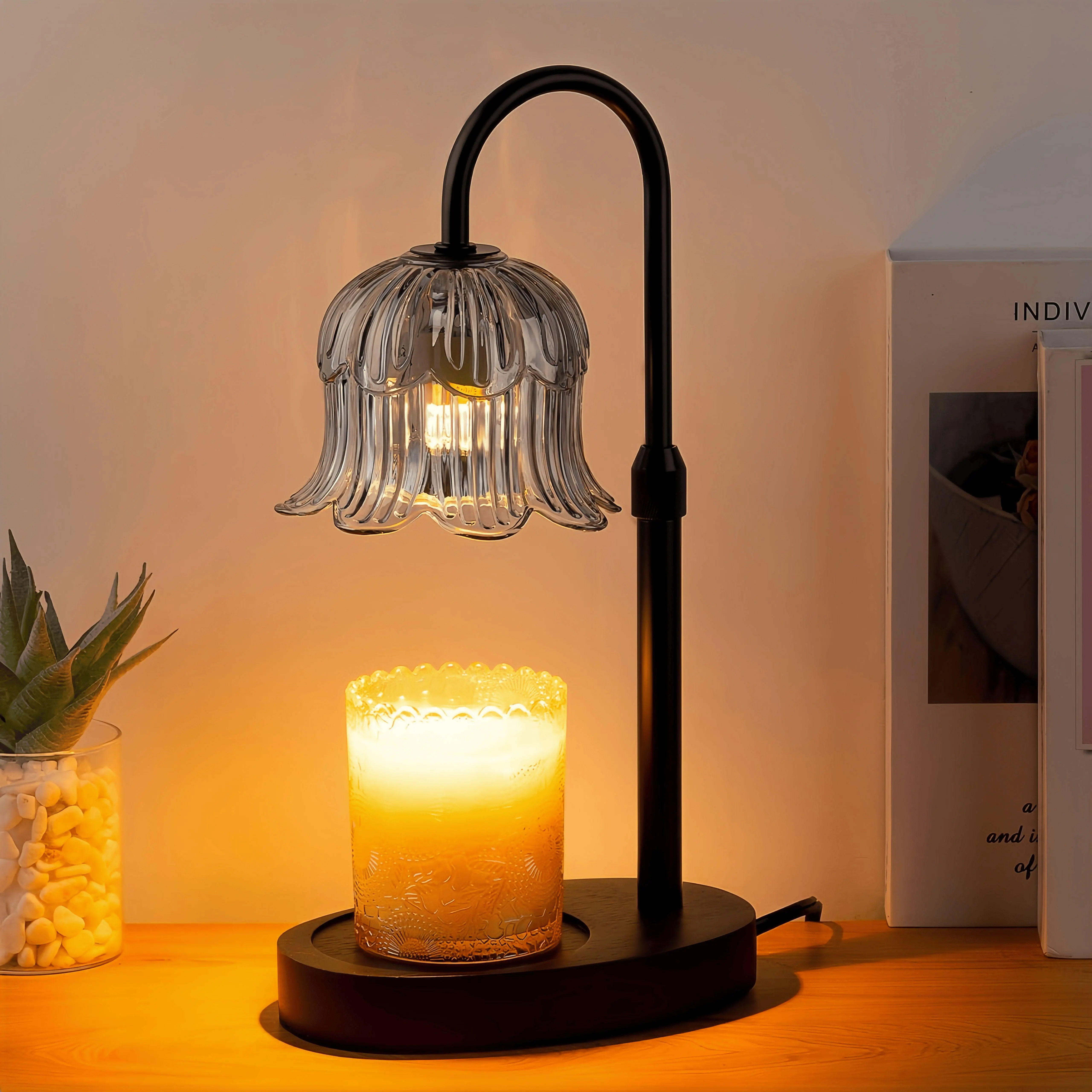 Metal Candle Warmer Lamp With Timer And Brightness Control