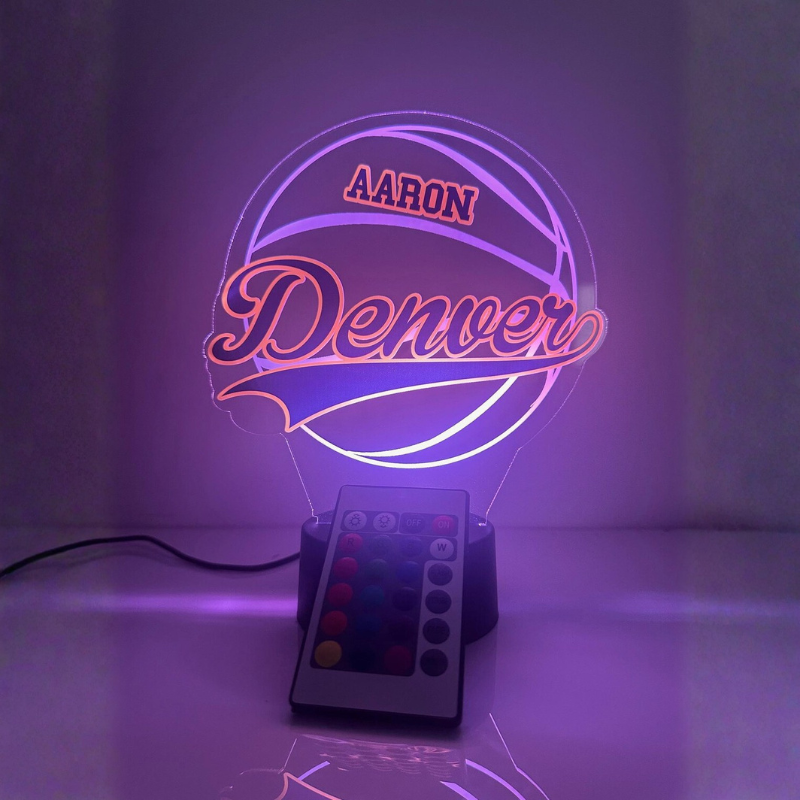Denver Basketball Player Fan Sports Themed Ball Team Lamp