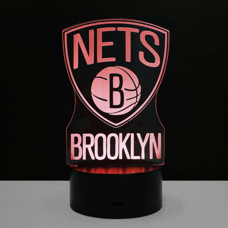 Brooklyn Nets Logo Durant Irving Harden Collectible Home Decor Light Lamp