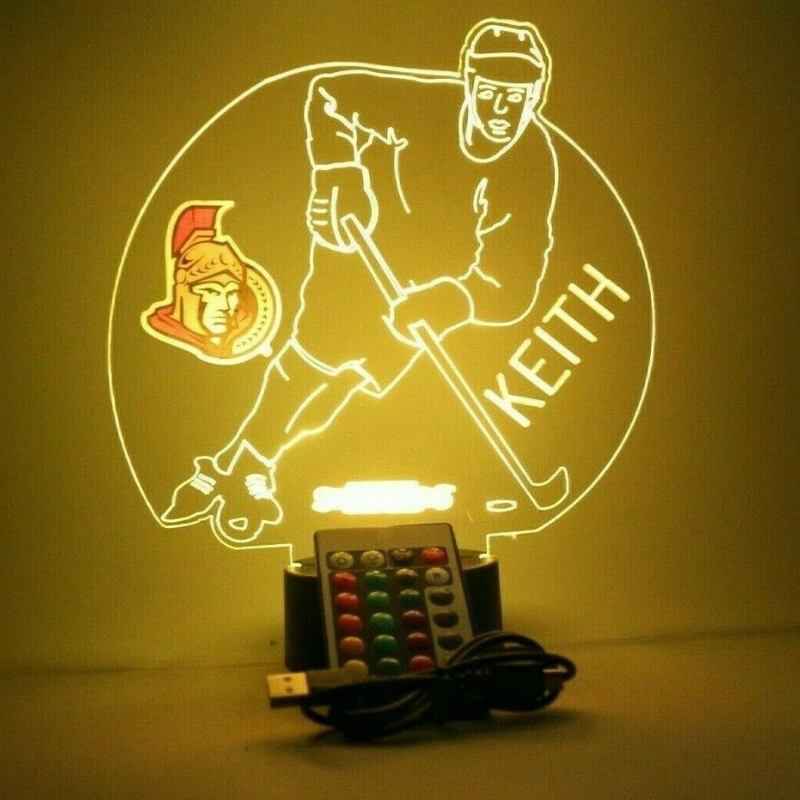 Personalized Ottawa Senators NHL Hockey Player Sports Fan Light Up Lamp