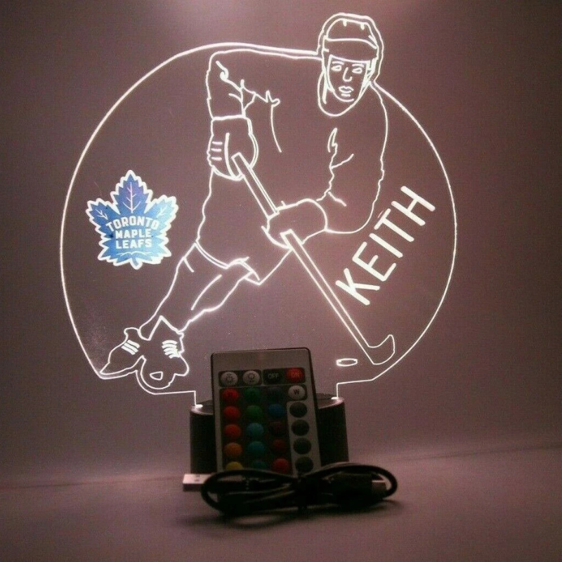 Personalized Toronto Maple Leafs NHL Hockey Player Sports Light Up Lamp LED 