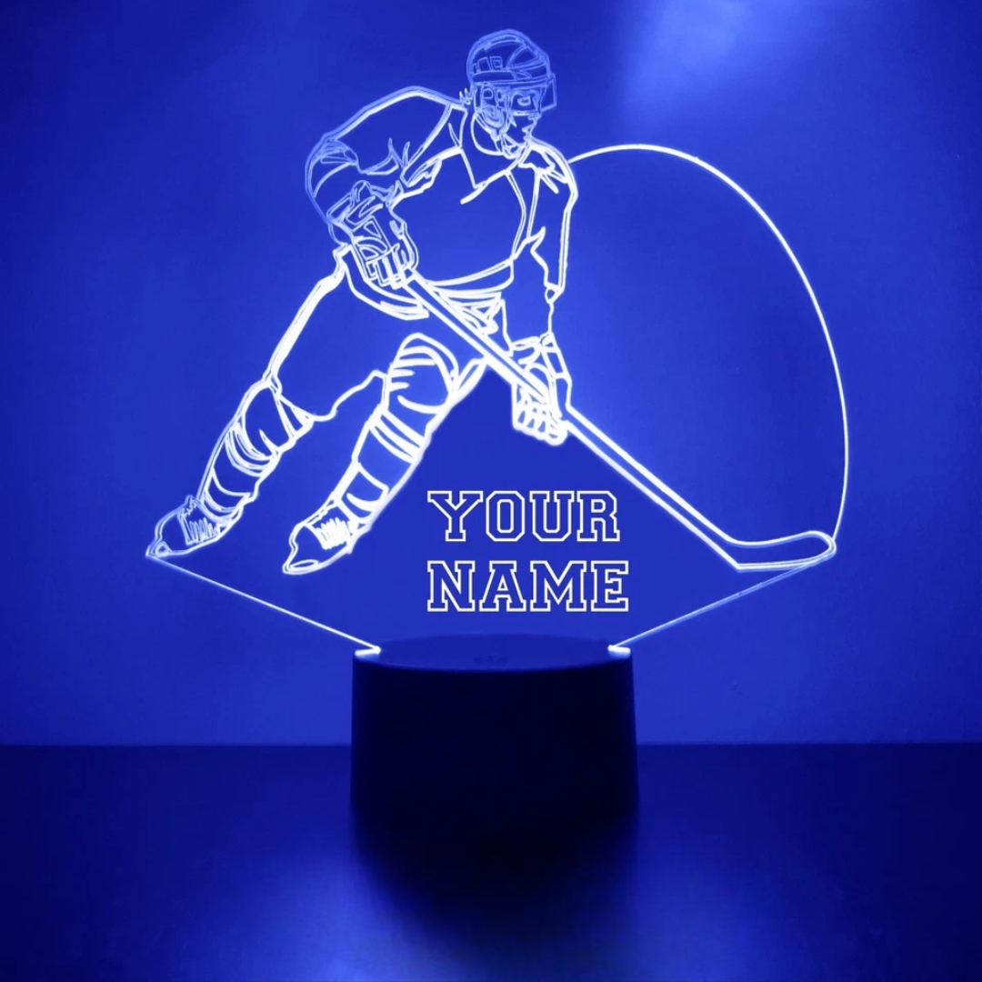 Edmonton Oilers Personalized Hockey Player Acrylic LED Lamp