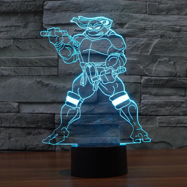 Teenage Mutant Ninja Turtles Inspired Michelangelo 3D Optical Illusion Lamp - 3D Optical Lamp
