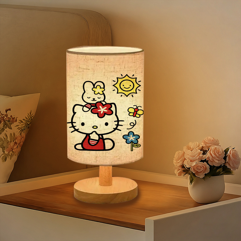 modern Sanrio USB-powered linen lamp with a creative Sanrio patterns Cozy