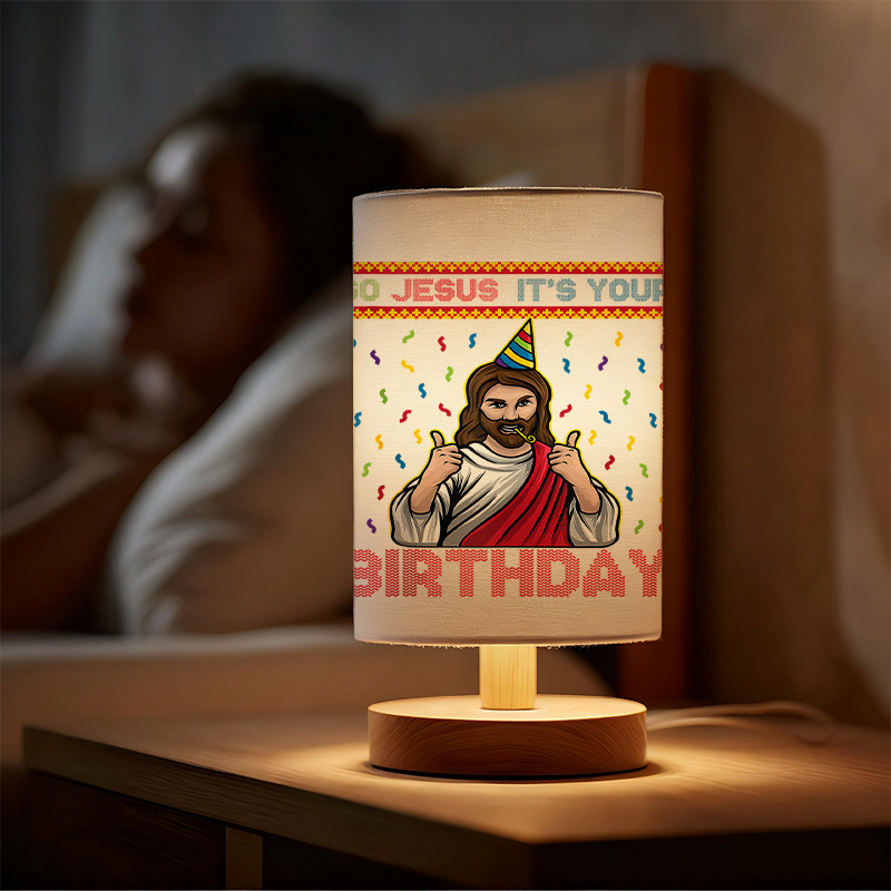 USB Powered Linen Table Lamp Birthday Design