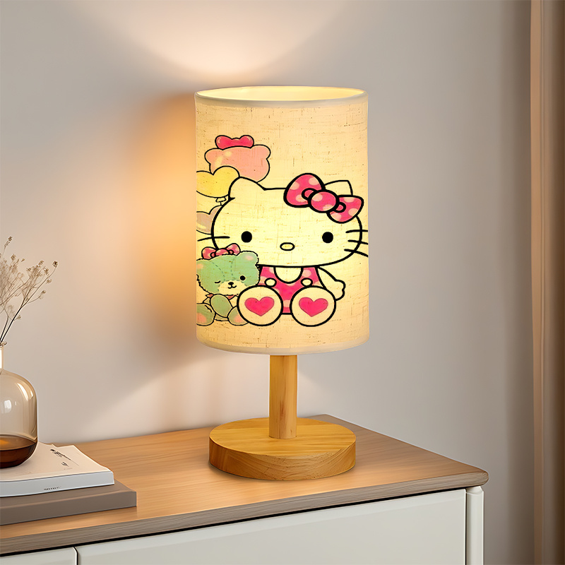 modern Sanrio USB-powered linen lamp with a creative suitable Sanrio patterns 