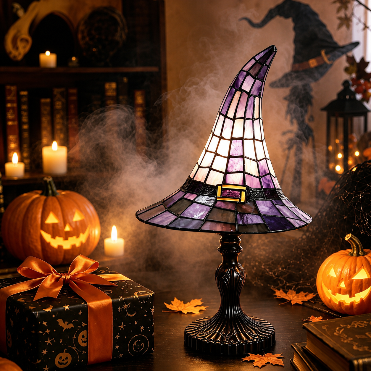 Mini Halloween Hat Tiffany Style Decorative Lamps