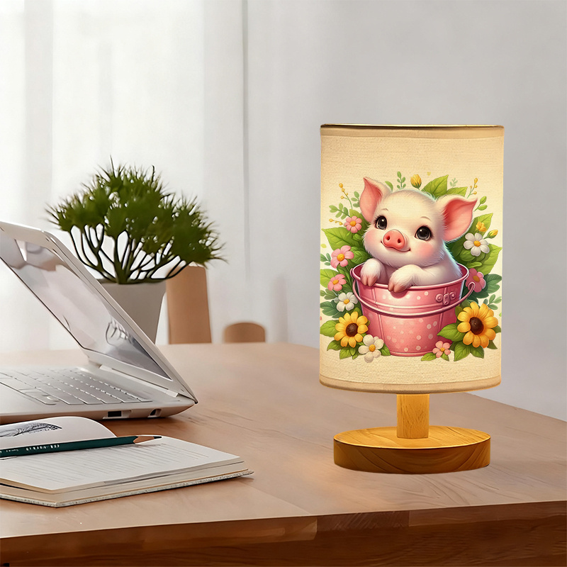 A modern USB-powered linen lamp with a unique design and exquisite patterns