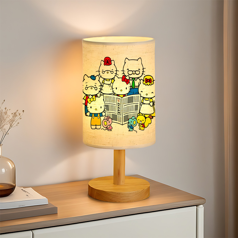 Sanrio USB-powered linen lamp featuring Sanrio patterns