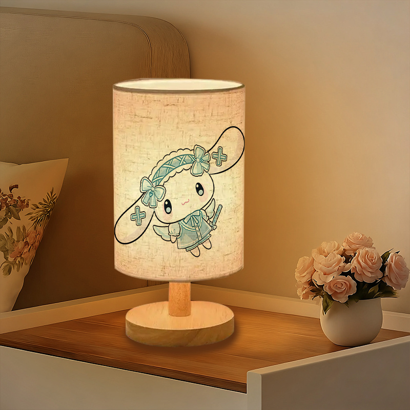 USB-powered Sanrio linen table lamp featuring creative Sanrio patterns