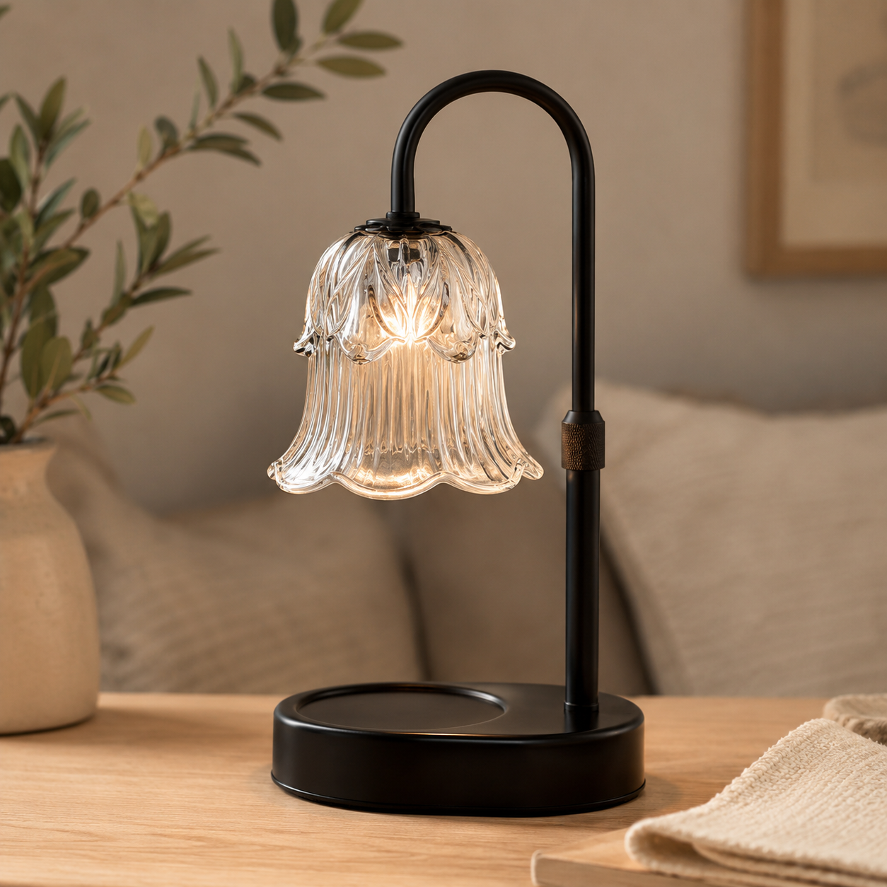 Metal Candle Warmer Lamp With Timer And Brightness Control