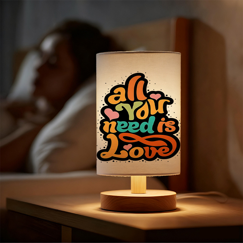 A Modern USB Powered Linen Table Lamp