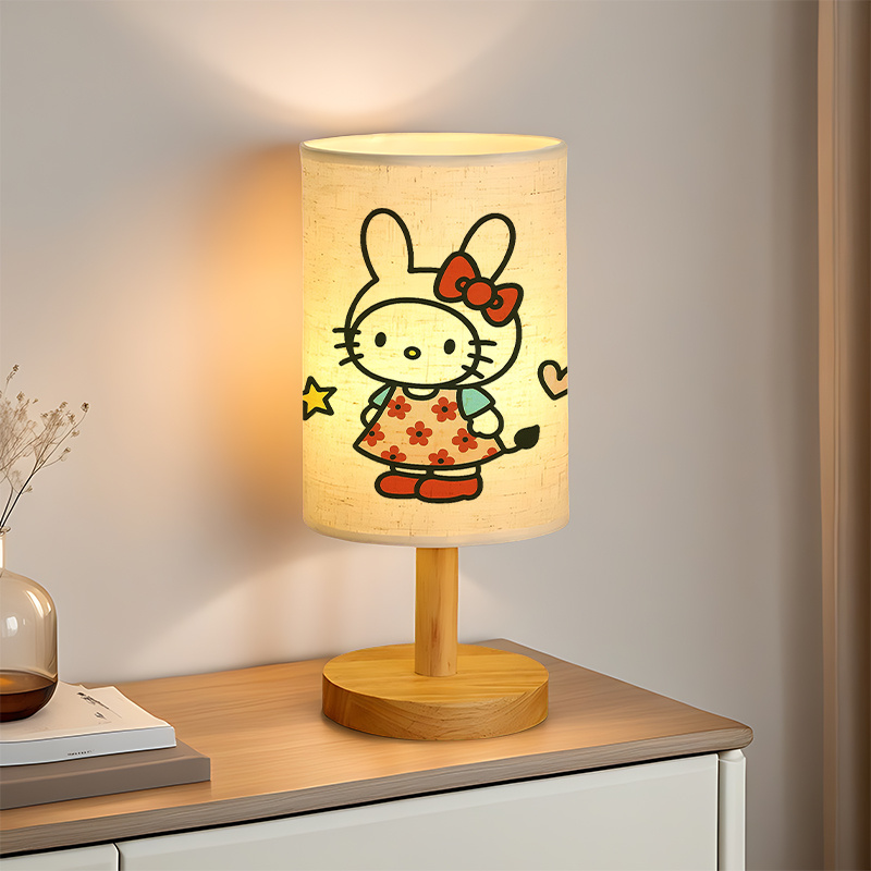 A Modern USB-powered Linen Table Lamp Featuring Creative Patterns