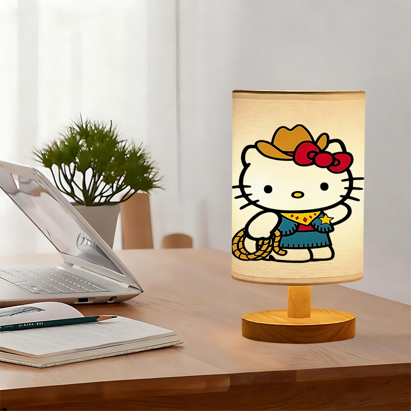 Hello Like Character USB Powered Bedside Lamp With Bow