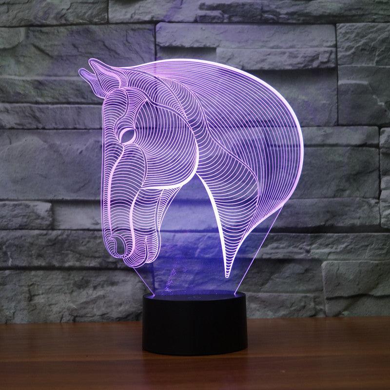 Stallion 3D Lamp – Elegant Horse Bust LED Night Optical Illusion Light-3D Optical Lamp