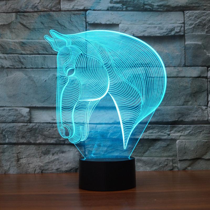 Stallion 3D Lamp – Elegant Horse Bust LED Night Optical Illusion Light-3D Optical Lamp