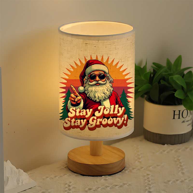 A Modern USB-powered Linen Table Lamp With Creative Patterns