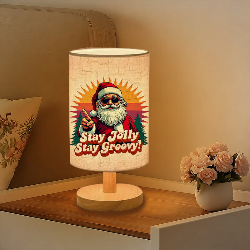A Modern USB-powered Linen Table Lamp With Creative Patterns