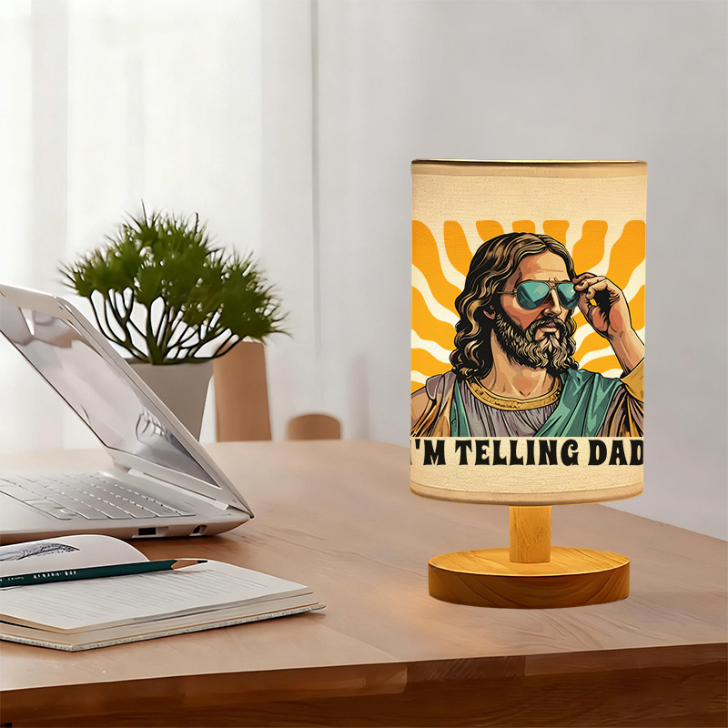 A modern USB-powered linen lamp with a unique design