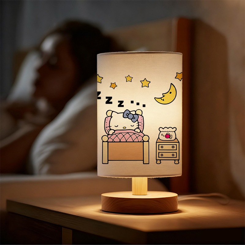 A modern Sanrio USB-powered linen lamp with a creative design