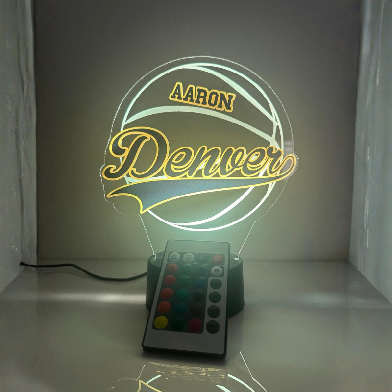 Denver Basketball Player Fan Sports Themed Ball Team Lamp
