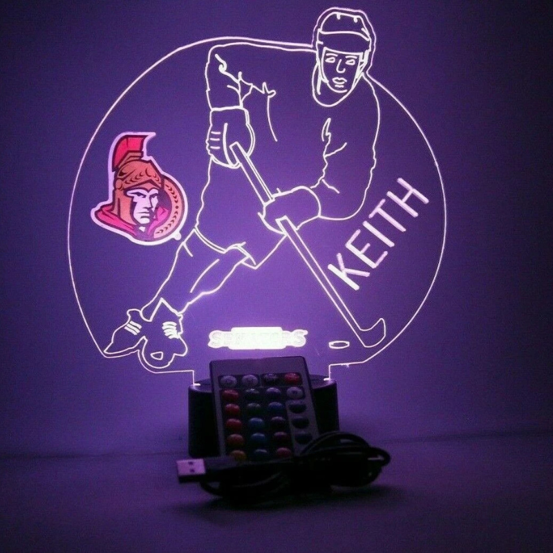 Personalized Ottawa Senators NHL Hockey Player Sports Fan Light Up Lamp