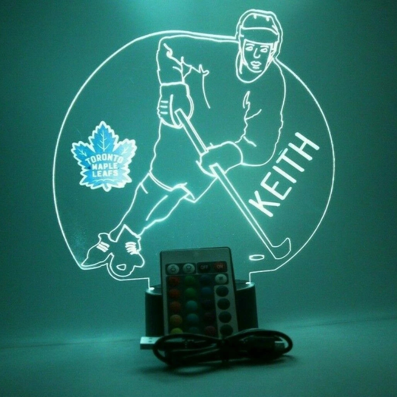Personalized Toronto Maple Leafs NHL Hockey Player Sports Light Up Lamp LED 