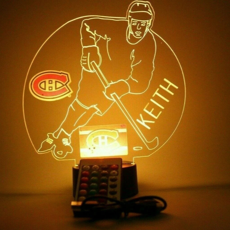 Montreal Canadiens Personalized Hockey Acrylic LED Lamp